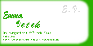 emma vetek business card